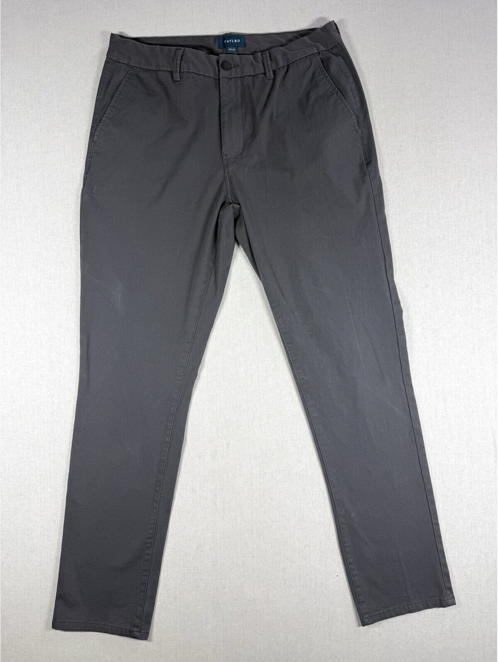 Taylrd Fit Chino Pants Men 34X32 Gray Tapered Leg Comfort Mid Rise Slim Fit